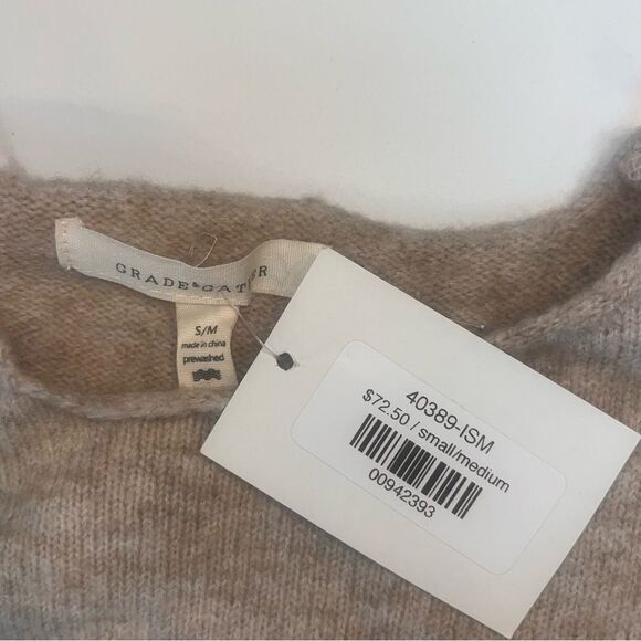 NWT & Gather Wool Blend Oversized Cream Wide Arm Sweater $72 S/M - Picture 3 of 11